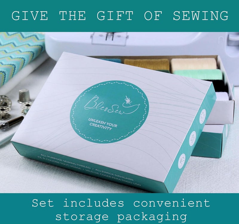 BlesSew Sewing Thread - 24 Spools of Polyester Thread for Sewing Machine for Beginners, Hand Stitching & Quilting - 1000 yds per Spool in Light Colors - Image 5